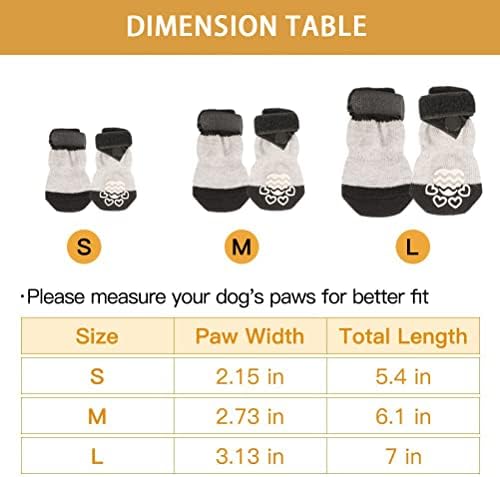 Mihealpet 8 חתיכות גרבי כלבים נגד החלקה עם רצועות מתכווננות למקורה על שפת רצפת עץ קשה, הגנה מפני