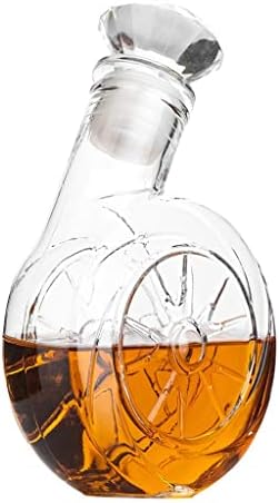 דקנטר זכוכית עם פקק גיאומטרי - דקנטר ל, ברנדי, מיץ, מים, שטיפת פה
