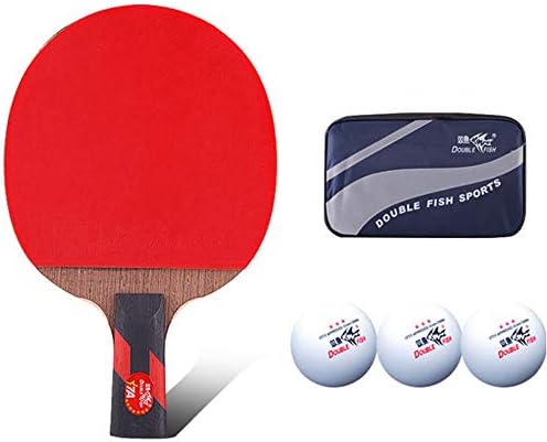 SSHHI 7 STARS PING PING PONG SETTED, 5 שכבות של ידית עץ ללא החלקה, טניס שולחן מתקדם עטלף סולידי/כפי