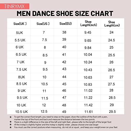 נעלי ריקוד לטיניות של TINRYMX גברים שרוקות רגיל של אולם נשפים טנגו טנגו מודרני תרגול נעלי ריקוד