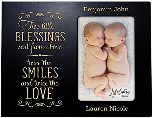 אבני דרך של Lifesong בהתאמה אישית מתנות לתינוקות חדשות לתאומים מסגרת תמונה לבנים ולבנות מסגרת תמונה