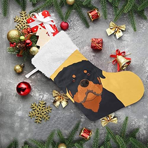 גרבי חג המולד של Alaza Rottweiler Buddy Dog Classic קלאסית קישוטי גרביים גדולים עבור עיצוב המסיבה של עונת החגים