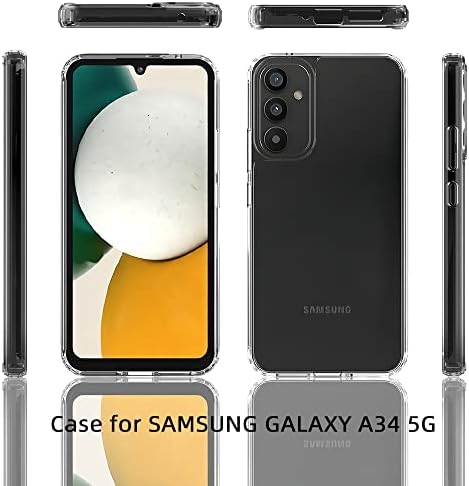 Sucnakp עבור Galaxy A34 5G Case Samsung A34 5G Case עם 2* Protector Premium Premium Back Back Panel + כיסוי