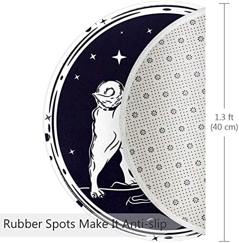 Heoeh Pug Dog in Space Star, Non Non Slip Dommat