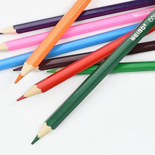 עפרונות צבעוניים של Weibo, פרימיום רך גרעין 12 צבעים ייחודיים ללא כפילויות עפרונות צבעים למבוגרים וילדים ספרי