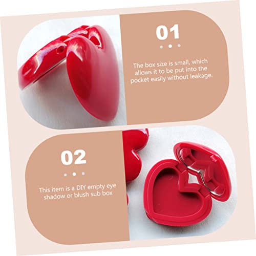 4 יחידות האהבה מראה פנימי בצורת מקרה צנצנת מתקן קומפקטי אבקת איפור צלליות ריק מתנות צורת עם לב למילוי חוזר שפתון