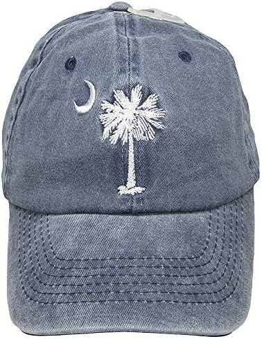 רוחות סחר דרום קרוליינה SC פלמטו סהר ירח כחול כובע כובע כדור רקום
