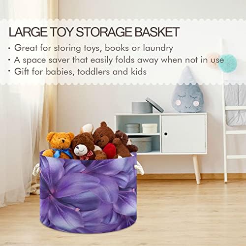 קיגאי סגול שושן פרחוני כותנה חבל סל גדול עגול תינוק כביסה סל צעצוע שמיכת ספרי אחסון סל עבור שינה אמבטיה משתלת