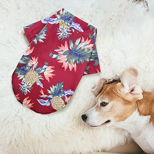 כלב משובץ סוודר לחיות מחמד קיץ חולצות הוואי סגנון פרחוני כלב חולצה הוואי מודפס לחיות מחמד חולצות