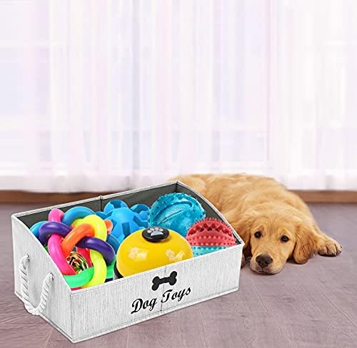 MOREZI כלב גדול צעצוע סל כלבי גור סלי צעצוע רדוד - מושלם לפח מתקפל לסלון, חדר משחקים, ארון, ארגון ביתי