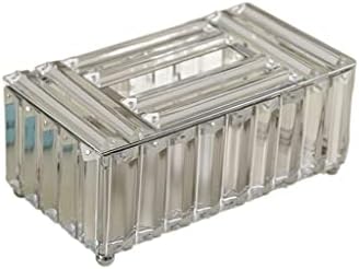 BKDFD מזכוכית קופסת רקמות סלון בית מגש מפית של קופסת רקמות שקופה