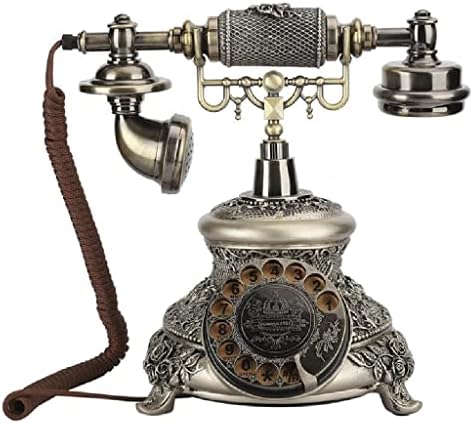 Zykbb סובב וינטג 'טלפון קבוע סובב חיוג חיוג טלפונים עתיקים טלפון קווי למלון Office Home