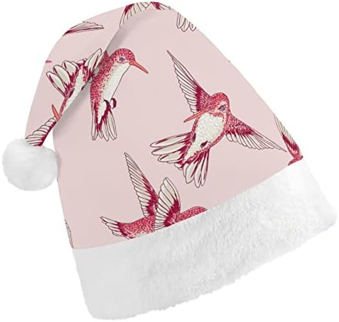 ורוד זמזום ציפורים מצחיק חג המולד כובע סנטה קלאוס כובעי קצר קטיפה עם לבן חפתים עבור חג המולד מסיבת חג אספקת