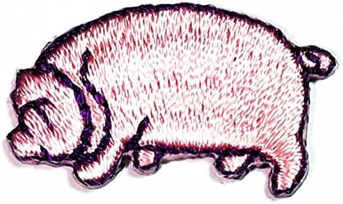 קליינפלוס 2 יחידות. מיני חזיר ברזל על תיקוני די חזיר קריקטורה ילדים אופנה סגנון רקום מוטיב אפליקצית קישוט
