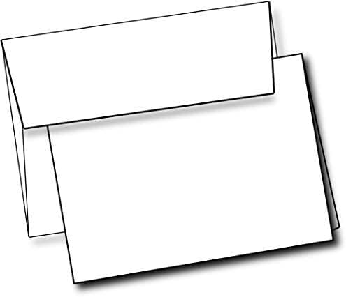 כרטיסים ריקים לבנים במשקל כבד עם מעטפות לבנות 4.25 על 5.5 כרטיסי ברכה כרטיסים ריקים ומעטפות כרטיסי