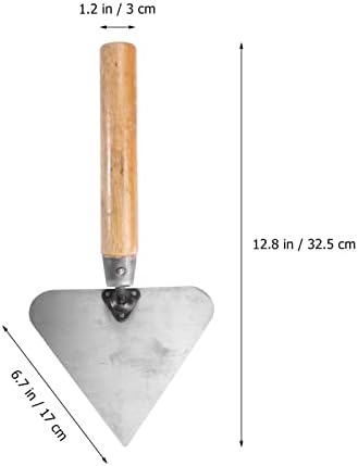 DOITOOL כלי יד מתכת מרית משולש מכוון כלי בטון מגרש: 4 יחידות מישור ליטוש מגרש עם ידית עץ