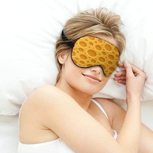 מסכת שינה של גבינה צהובה עם רצועה מתכווננת כיסוי עין רכה כיסוי עיניים כיסוי עיניים לנסיעות להירגע תנומה