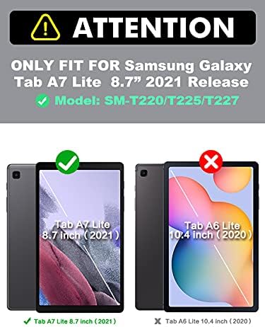 TimeCity Samsung Galaxy Tab A7 Lite Case 8.7 אינץ '2021, SM -T220/ T225/ T227 עמיד ארהב.
