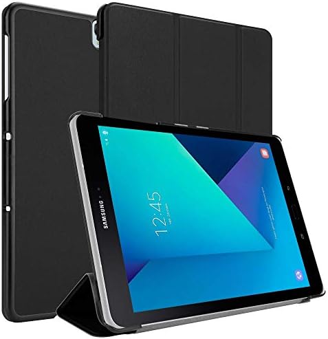 מארז טאבלט של Cadorabo תואם ל- Samsung Galaxy Tab S3 SM-T820N / T825N בשחור סאטן-עטיפת הגנה על סגנון ספר דק