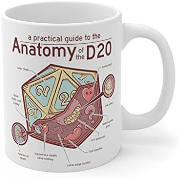 אנטומיה של צינוקי הספל D20 והדרקונים כוס שתייה כוס DND זכוכית D&D ALE TANKARD D20 DICE DM DUNGEON
