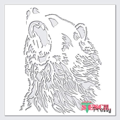 נוהם שחור דוב הר המדינה דקור סטנסיל הטוב ביותר ויניל גדול שבלונות עבור ציור על עץ, בד, קיר, וכו'.-