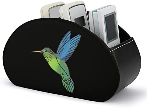 Cartoon Hummingbird עור PU של שולטים מרחוק מחזיק שולחנות שולחן עבודה תיבת מארגן אחסון עם 5 תאים