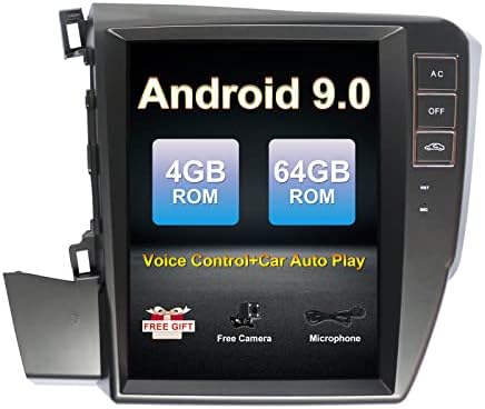 4 גרם+64 גרם סטריאו לרכב אנדרואיד להונדה סיוויק 2012 רדיו לרכב 10.4 אינץ 'מסך מגע בסגנון טסלה