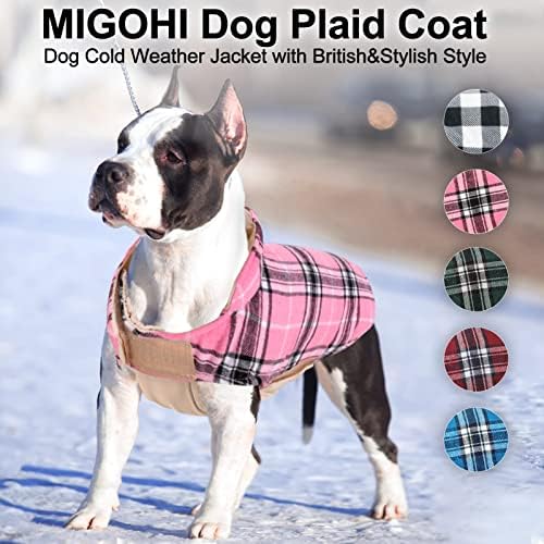 מעילי כלבים של מיגוהי לעיל כלבים הפיכים אטום לרוח חורף למזג אוויר קר בסגנון בריטי משובץ אפוד כלבים חם