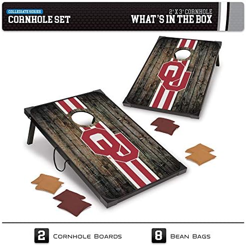 ספורט פראי NCAA יוטה UTES 2 'X 3' MDF SET DELUXE CORNHOLE סט - עם פינות וסינרים, צבע צוות