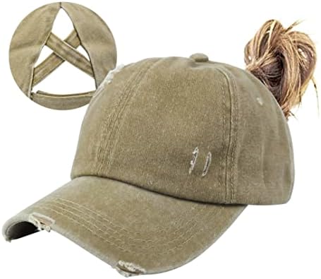 נשים קוקו כריס צלב גבוהה מבולגן לחמניות כובעי פוני בייסבול כובע מתכוונן כותנה במצוקה אבא נהג משאית כובע