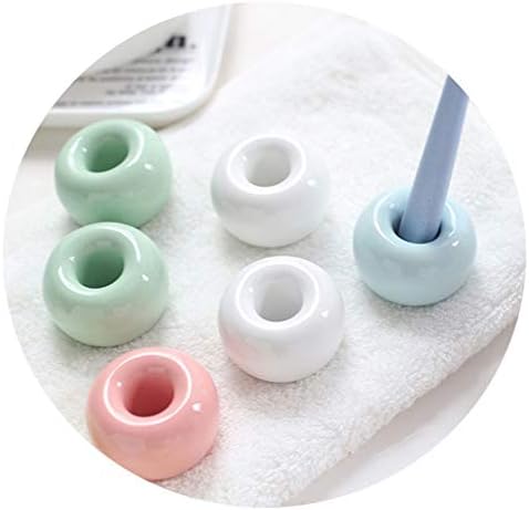 בריאבית מיני קרמיקה אמבטיה מברשת שיניים מחזיק מברשת שיניים סטנד משטחי אמבטיה יהירות אמבטיה אביזרי אמבטיה, לבן,