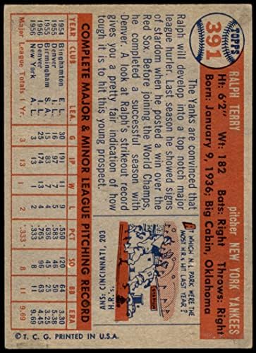 1957 Topps 391 Ralph Terry New York Yankees VG Yankees