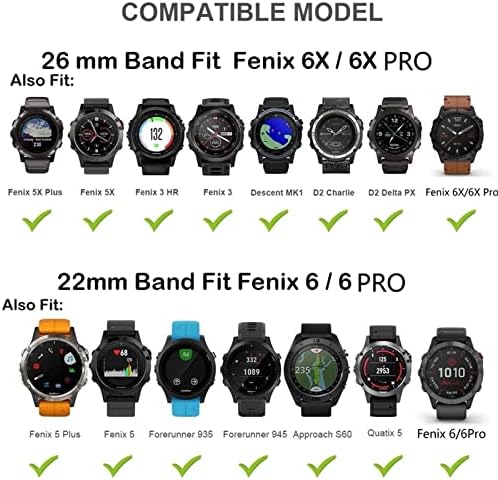 JDIME 20 ממ רצועות Watchband עבור Garmin Fenix ​​7S 6S 6SPRO צפה מהיר שחרור סיליקון קל כושר כושר כף יד