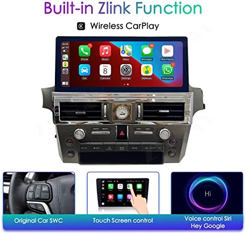 ZWNAV אנדרואיד 10 סטריאו לרכב עבור LEXUS GX400 GX460 2010-2020, מסך מגע HD, יחידת ראש ניווט GPS, Carplay