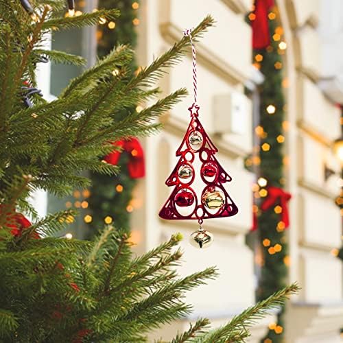 כתם זכוכית חלון תליית פרחי עץ חג המולד בצורת מתכת תליון קישוט עץ חג המולד פעמון זכוכית נטיף קרח