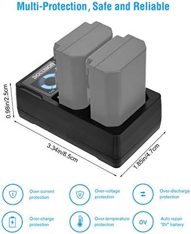 מטען USB כפול של Dottmon עבור סוללת Sony NP-FZ100, התואמת לסוני אלפא A7III, A7RIII, A9, A7R3, A6600, A7RIV,