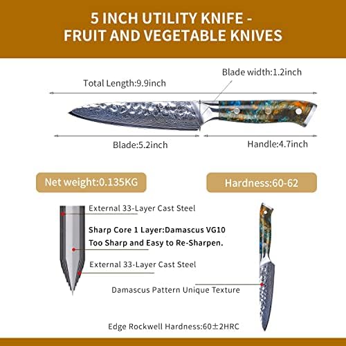 Sanmuzuo סכין שירות בגודל 5 אינץ