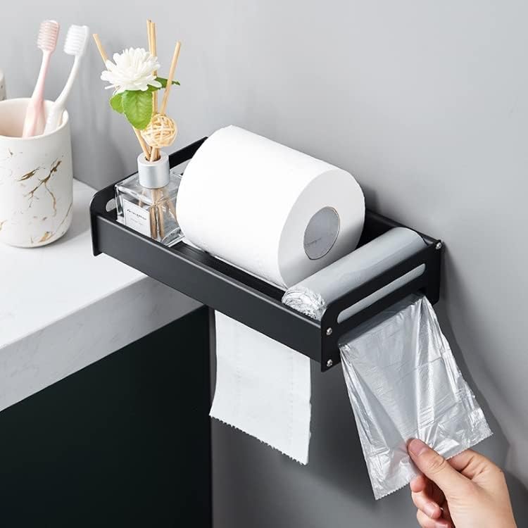Arrichmo טואלט טואלט ללא חור מחזיק נייר מתלה לאחסון קיר קיר לגלגל תלייה מתלה נייר