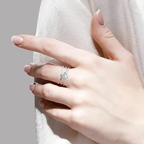 יהלומי קלאסי זירקון טבעת אירוסין טבעת ארבעה-כפול-עטוף צמיד נשי אמיתי טבעות לנשים