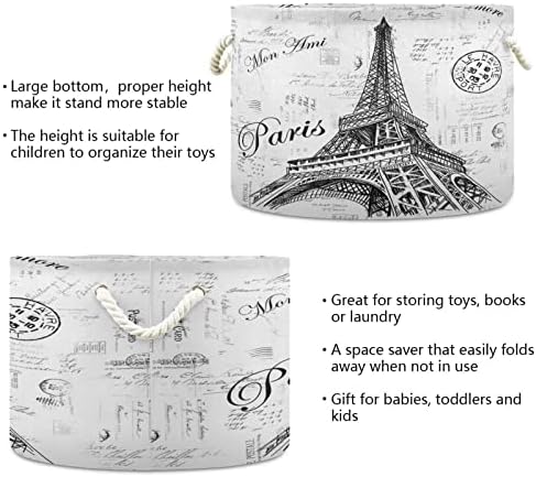 שיגואה סל גדול לצעצועים פריז אייפל מגדל אחסון BIN BIN BOX FIRDRY PAMPER מארגן בד מתקפל על פח לבגדי