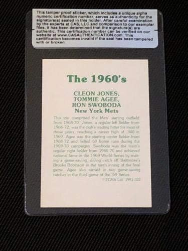 קליון ג'ונס ורון סוובודה TCMA משנות השישים של כרטיס חתימה חתום Mets CAS Cert - כרטיסי חתימה של בייסבול