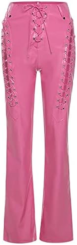 מכנסיים רכים ברגל ישרה נשים היפ הופ סלימות חגורות מכנסיים נושמים מוצקים מסיבות אביב ללא כיס ארוך