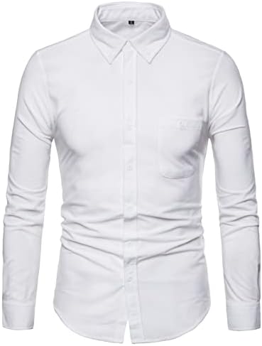 חולצת קורדרוי לגברים כפתור שרוול ארוך מזדמן למטה חולצות קלות סתיו קליל חולצה חמה עם כיס