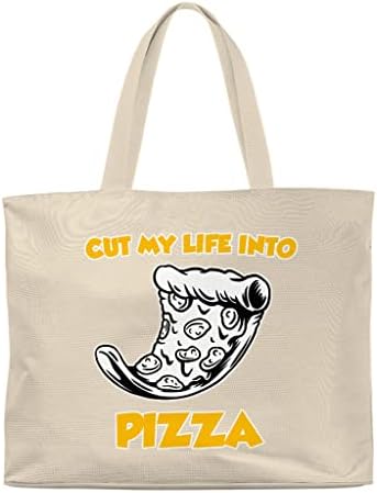 חותכים את חיי לתיק פיצה טוטה - תיק קניות מצחיק - תיק פיצה טוט
