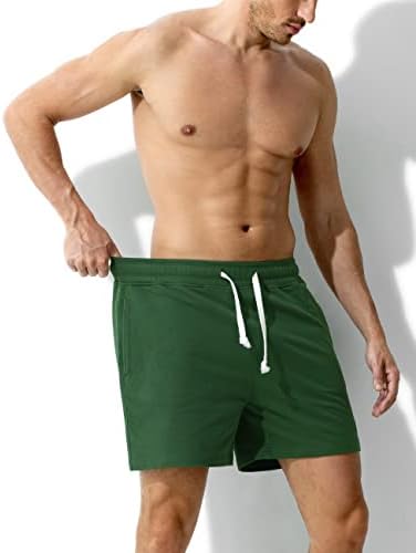 מכנסי אימון לגברים של ארג ' ן קרוס עם כיסי רוכסן מכנסי מתיחה מכותנה ספורטיבית בגודל 5 אינץ