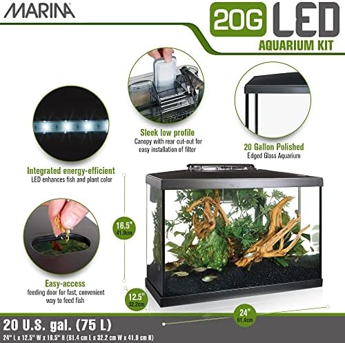 ערכת אקווריום מרינה - מיכל דגים 20 ליטר - LED