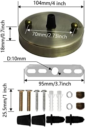 Hyamass 2PCS 4 אינץ 'חור יחיד תקרה ערכת אור חופה עם חומרה עומק ורוחב סטנדרטיים רגילים הופכים את כיסוי חורי התקרה