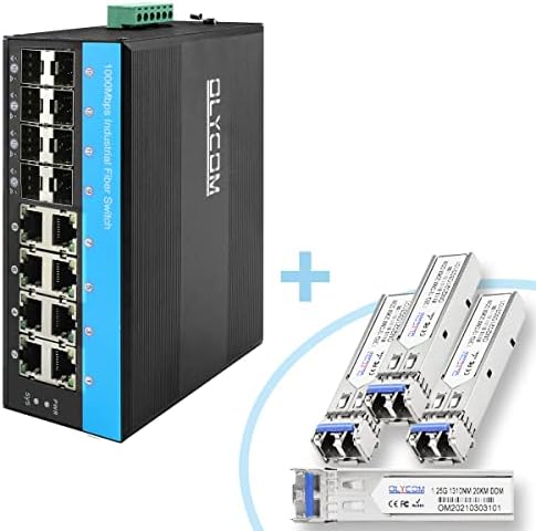Olycom Poe Switch 8 יציאה מנוהלת L2+ 10/100/1000M 8 יציאה SFP VLAN QOS STP/RSTP עם 4PCS תעשייתי 1000BASE-LX