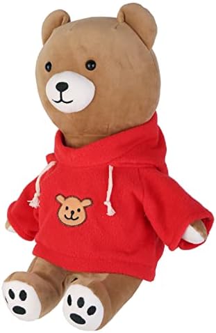 חמוד חום דוב ממולא בעלי החיים עם אדום הסווטשרט רך קטיפה כרית דובון מתנה לילדים