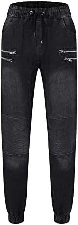 מיאשוי 569 רופף ישר גברים מכנסיים כיס שרוך מותניים מוצק צבע רזה הבוהן ג ' ינס למתוח 501 עבור גברים